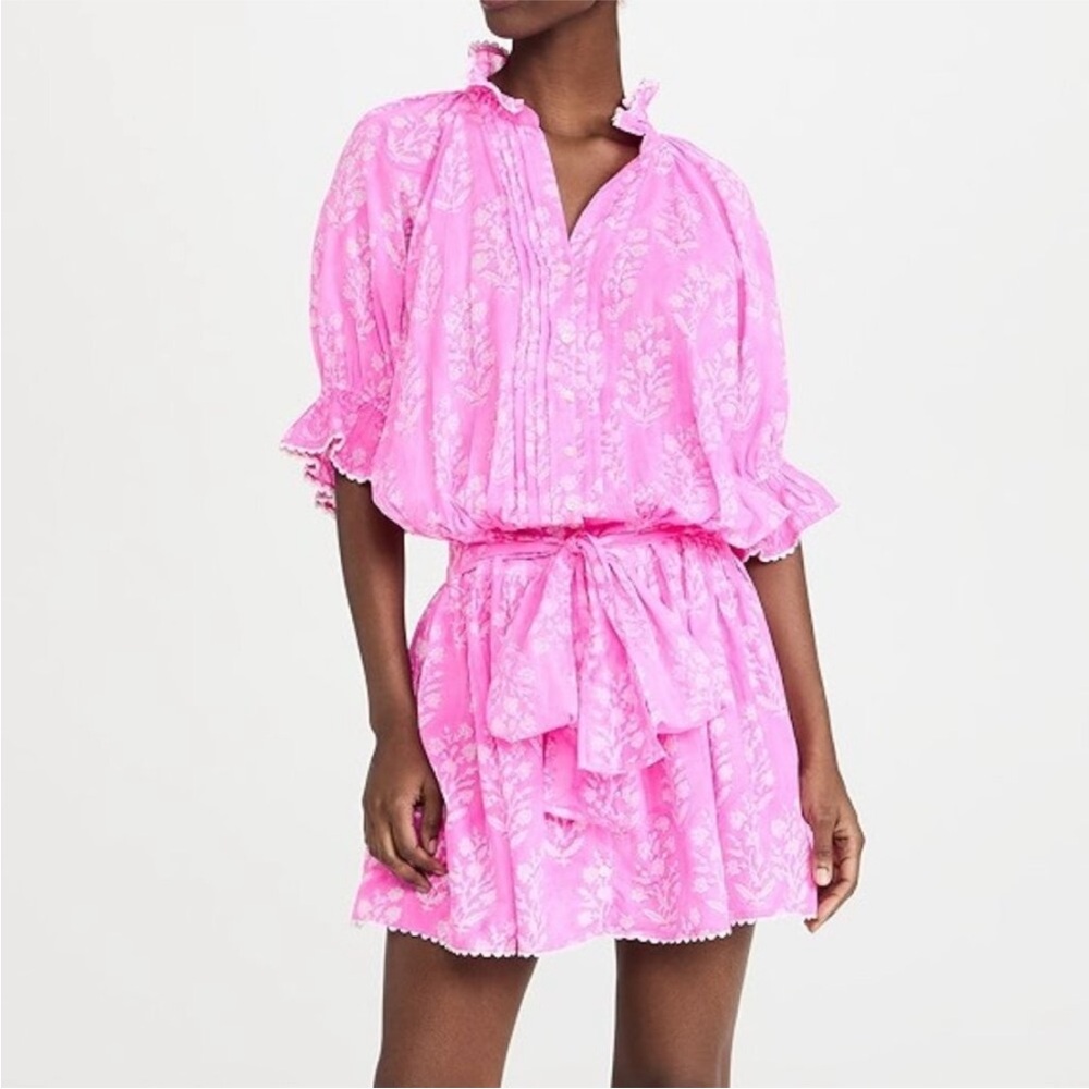 Juliet Dunn Blouson Dress in Fuchsia Size 1